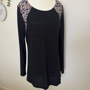 Indigo Soul Black Top with Red Accents